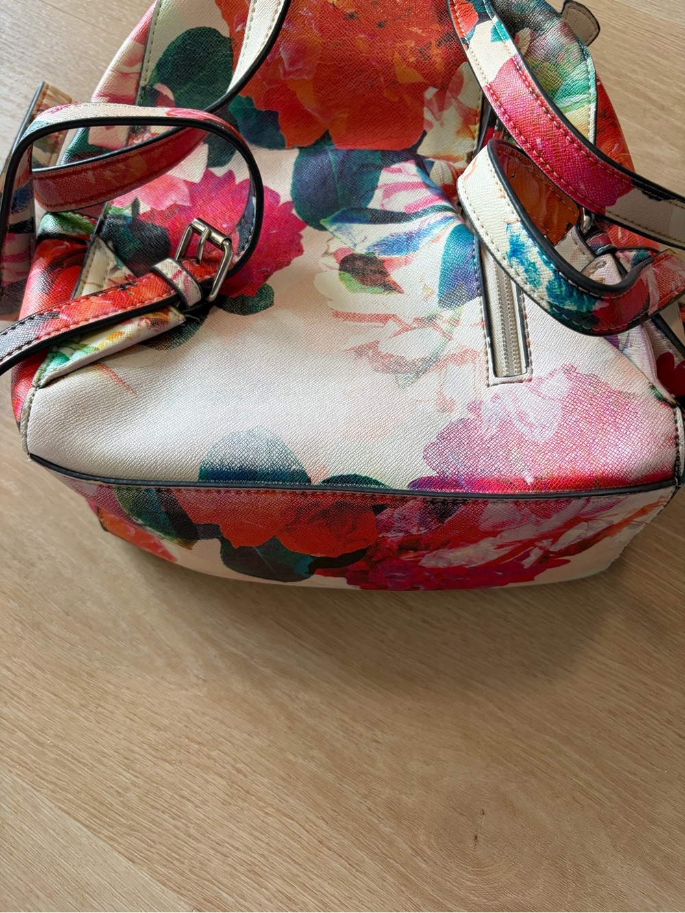 London Fog Floral Mini Backpack Purse Satchel Multicolor - Picture 4 of 8